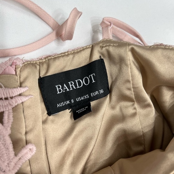 Bardot tayla floral lace midi dress pink size XS - Picture 8 of 11